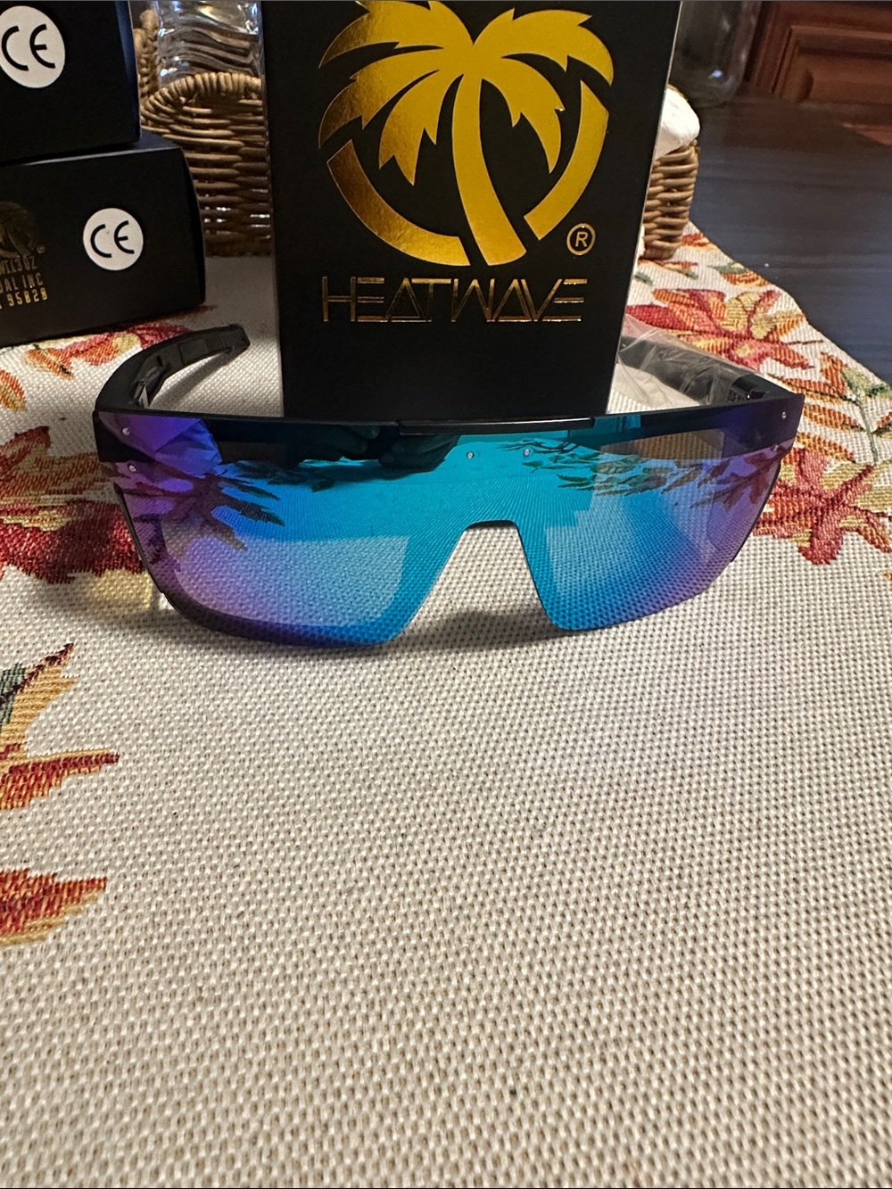 Blue Mirrored Visor Sunglasses
